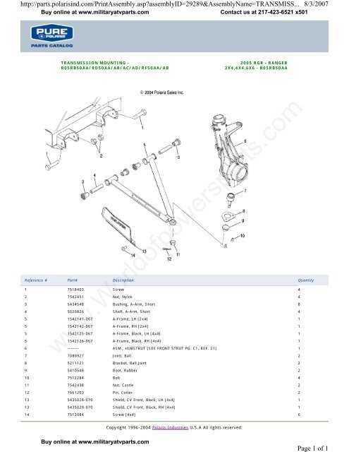 1999 polaris ranger 6x6 parts diagram