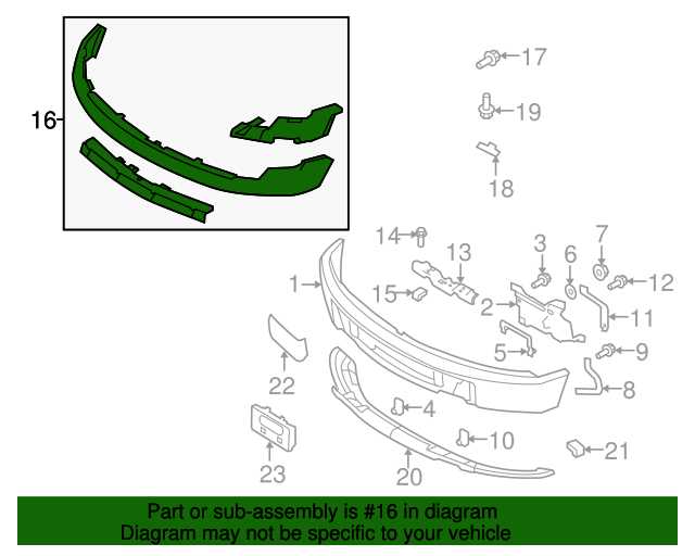 2015 ford f150 front bumper parts diagram