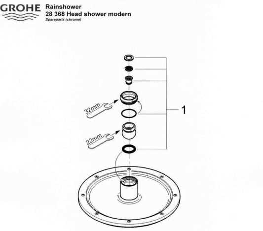 diagram shower head parts