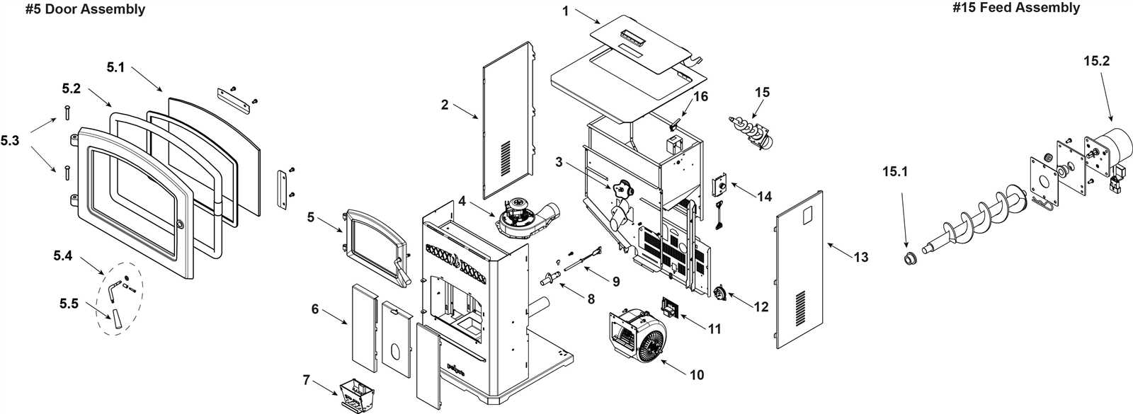 pellet stove parts diagram