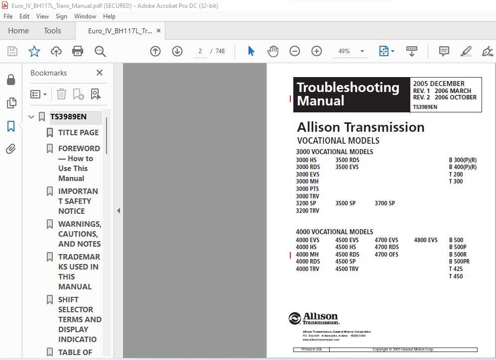 allison transmission 3000 parts diagram