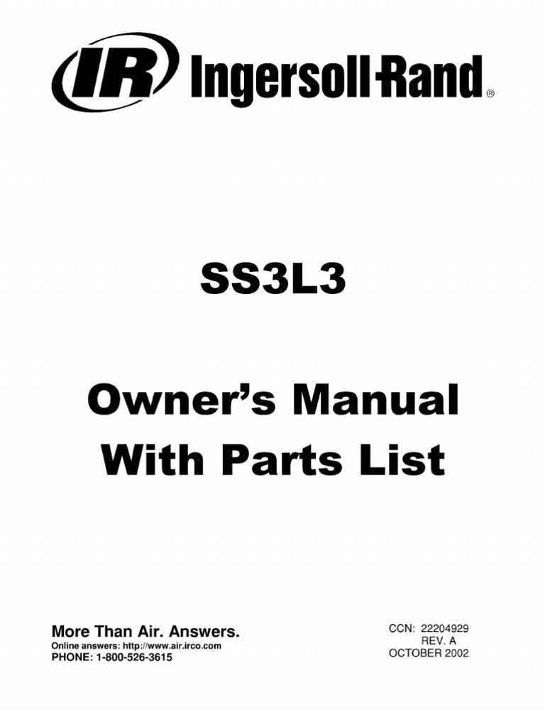 ingersoll rand ss3 parts diagram