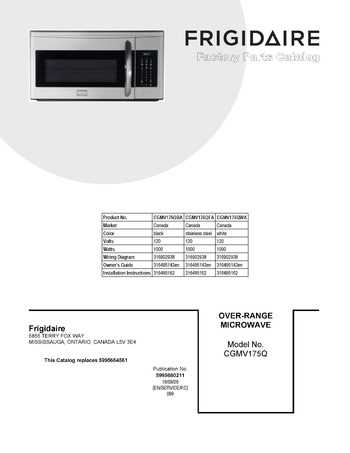 frigidaire microwave parts diagram