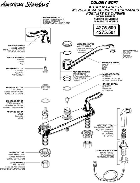 commercial faucet parts diagram