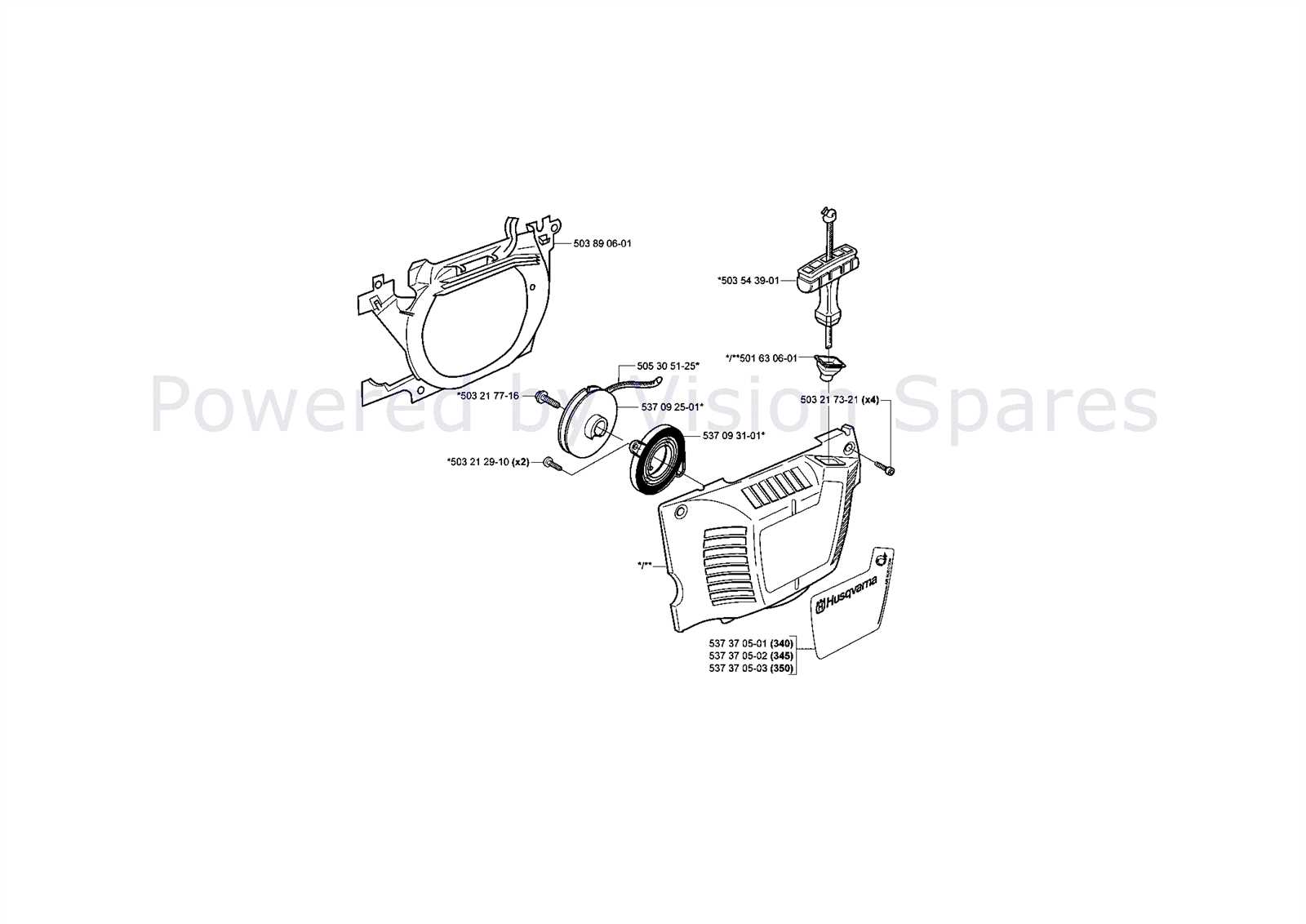 husqvarna 345 parts diagram