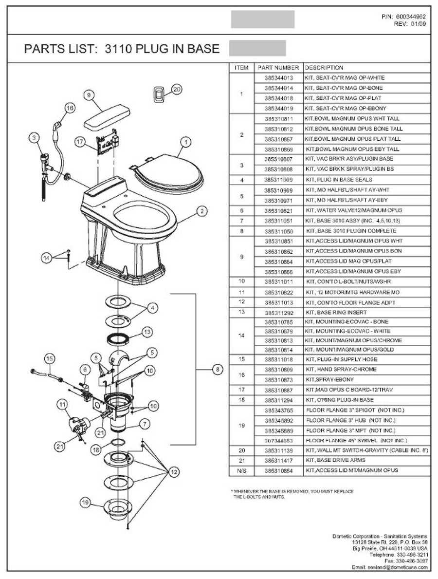 rv toilet parts diagram