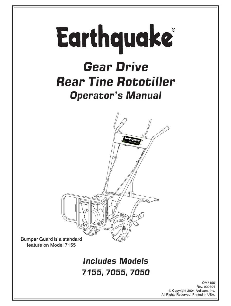 earthquake tiller parts diagram