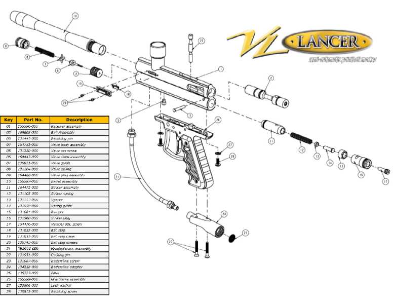 paintball gun parts diagram