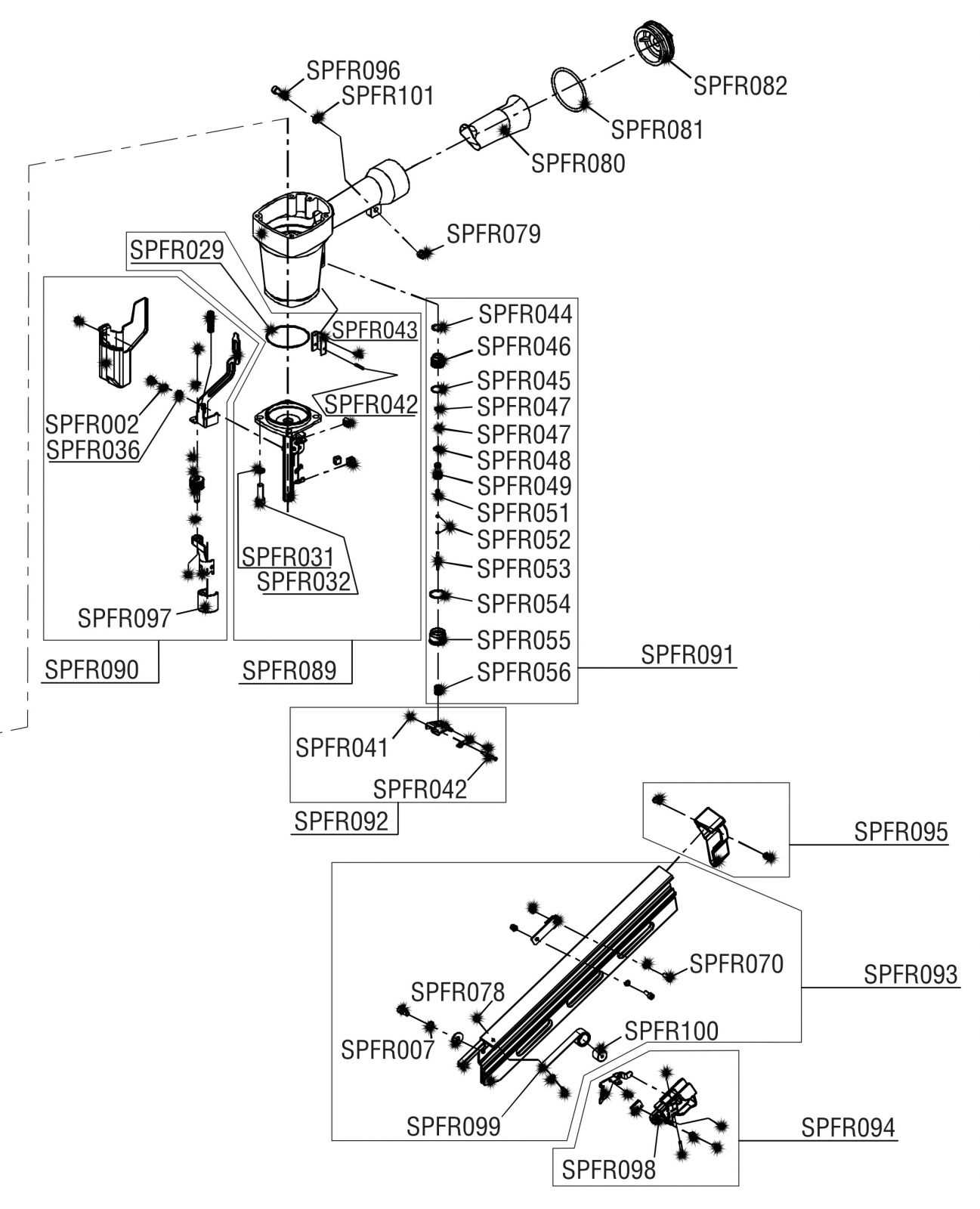 senco nail gun parts diagram