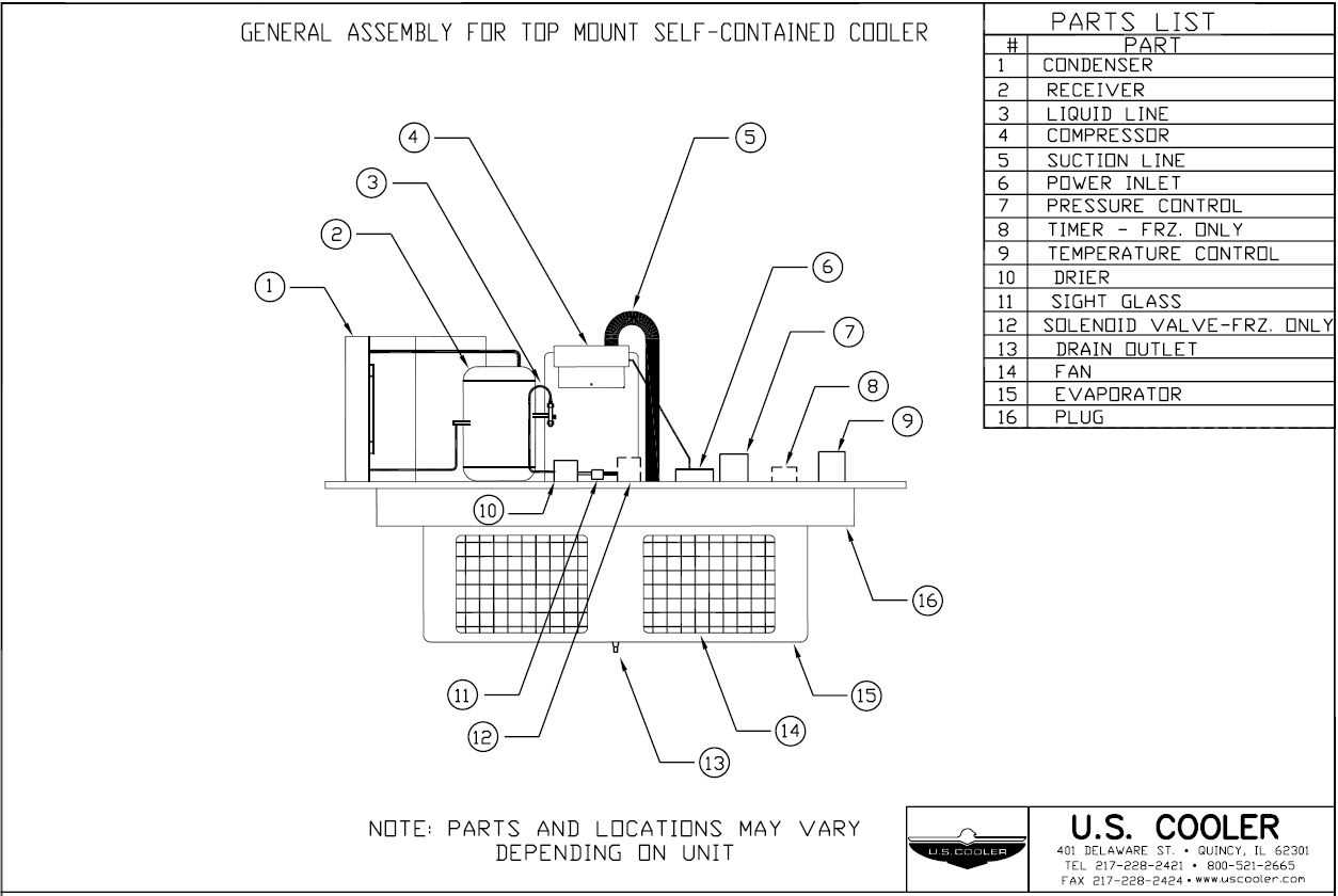 walk in cooler parts diagram