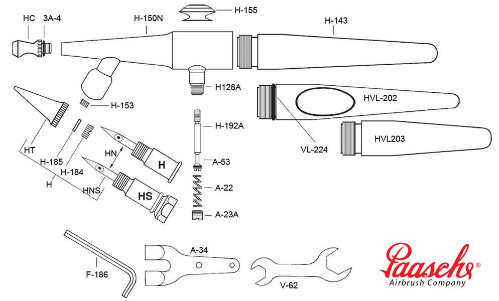 airbrush parts diagram