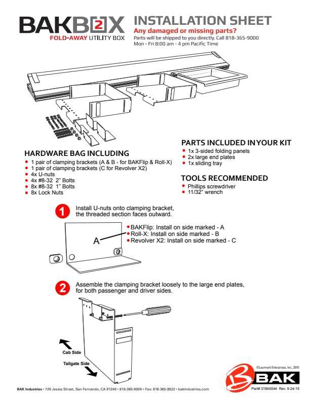 bakflip parts diagram