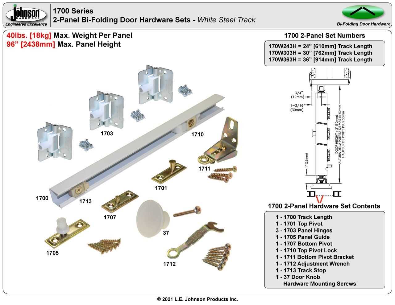 bifold door parts diagram