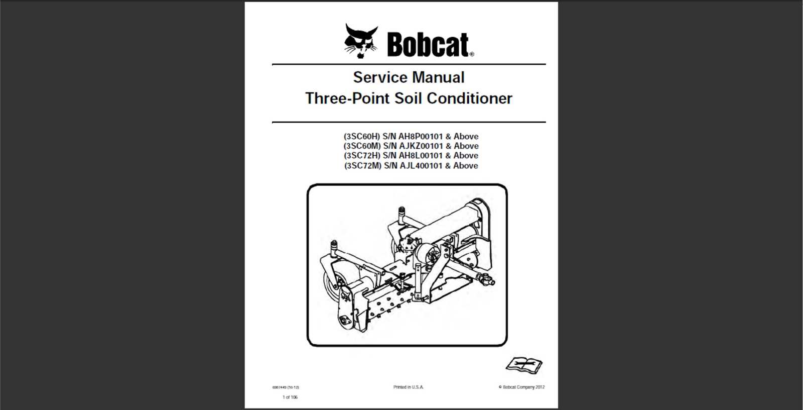 bobcat soil conditioner parts diagram