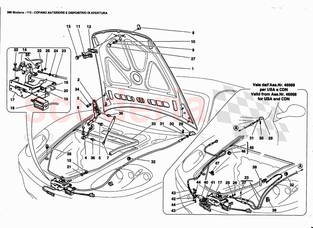 car parts diagram under hood