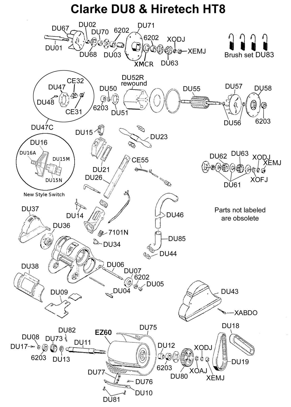 clarke super 7r edger parts diagram