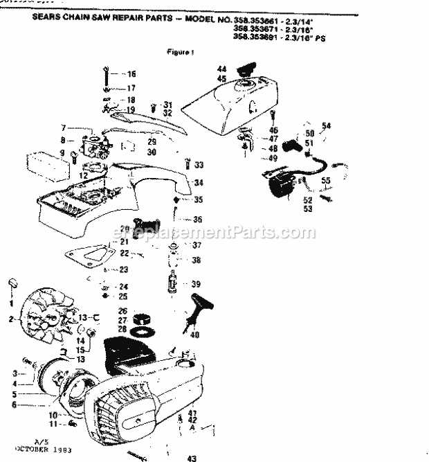 craftsman 18 42cc chainsaw parts diagram