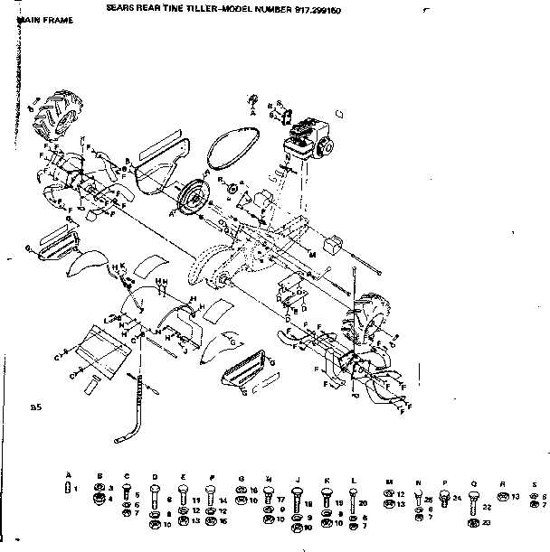 craftsman 5 hp tiller parts diagram