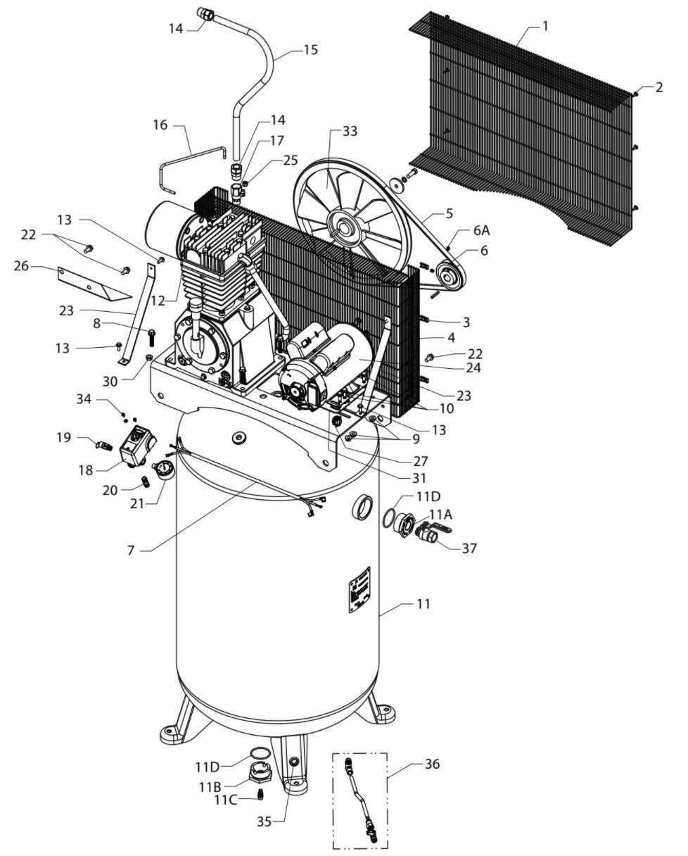 craftsman air compressor parts diagram