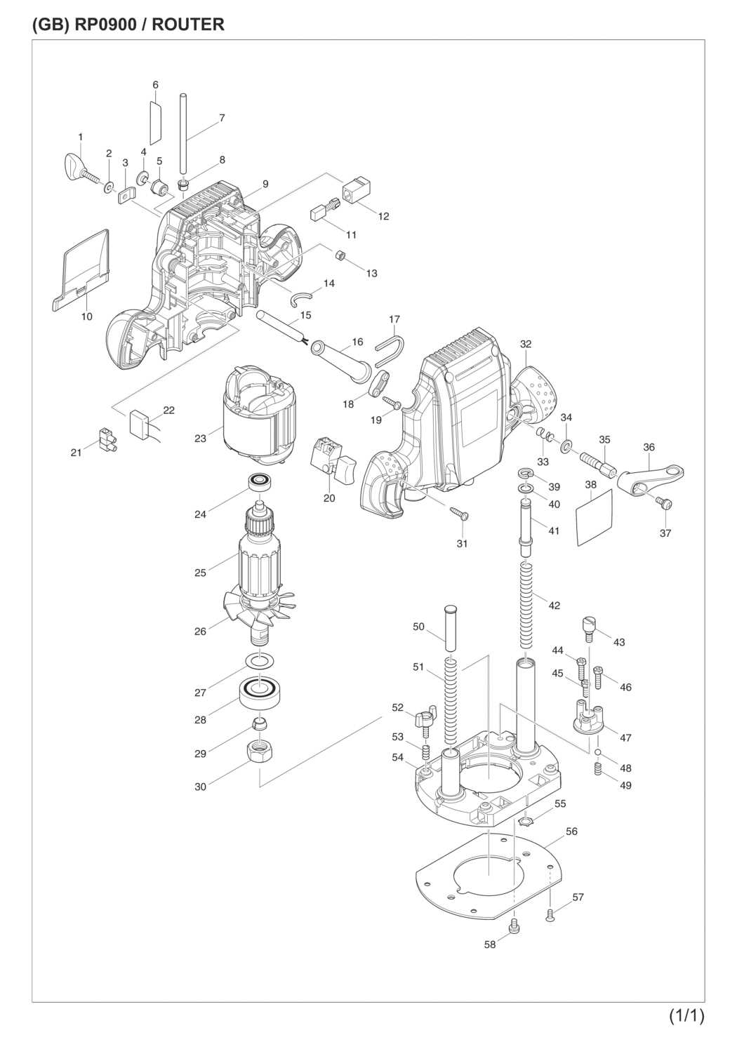 craftsman router parts diagram