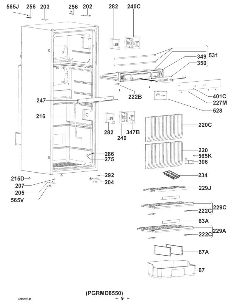 dometic refrigerator parts diagram