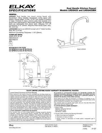 elkay faucet parts diagram