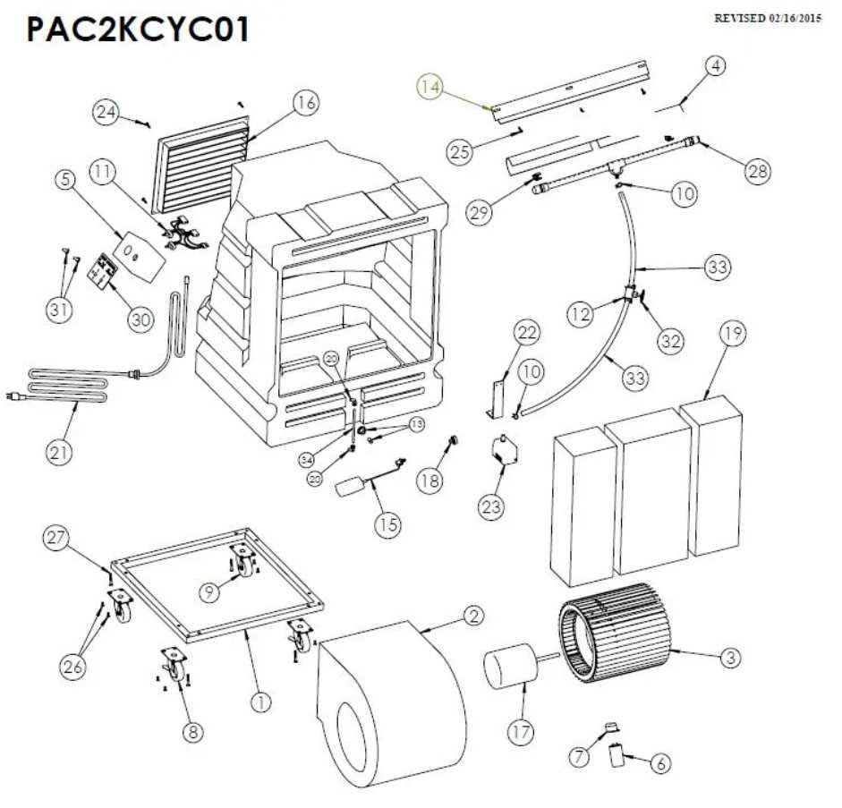 evaporative cooler parts diagram