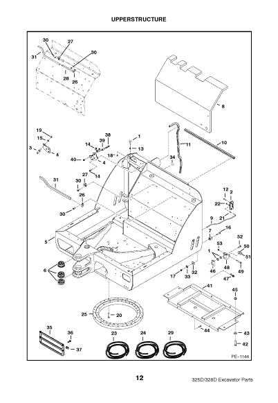 excavator parts diagram