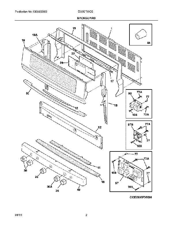 frigidaire oven parts diagram