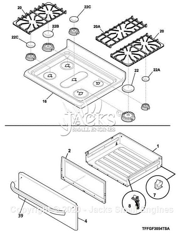 frigidaire range parts diagram