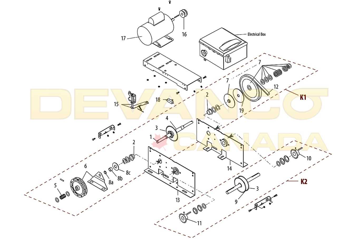 garage door opener diagram parts