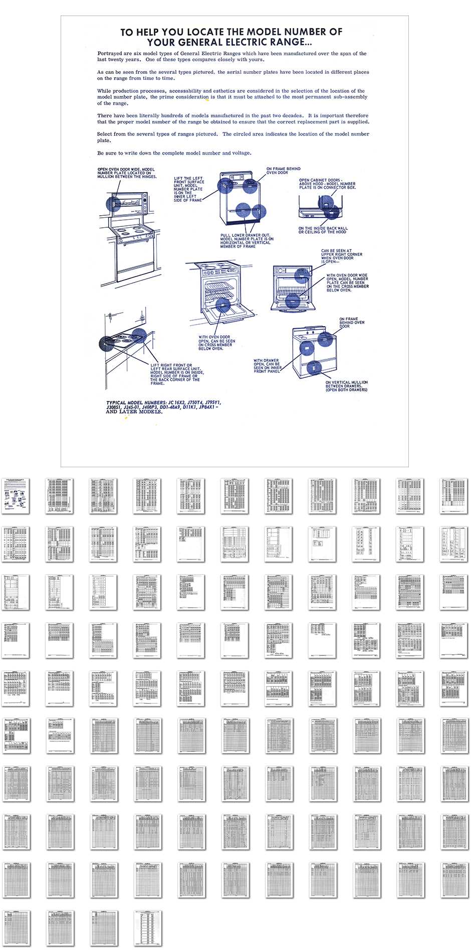 ge electric range parts diagram