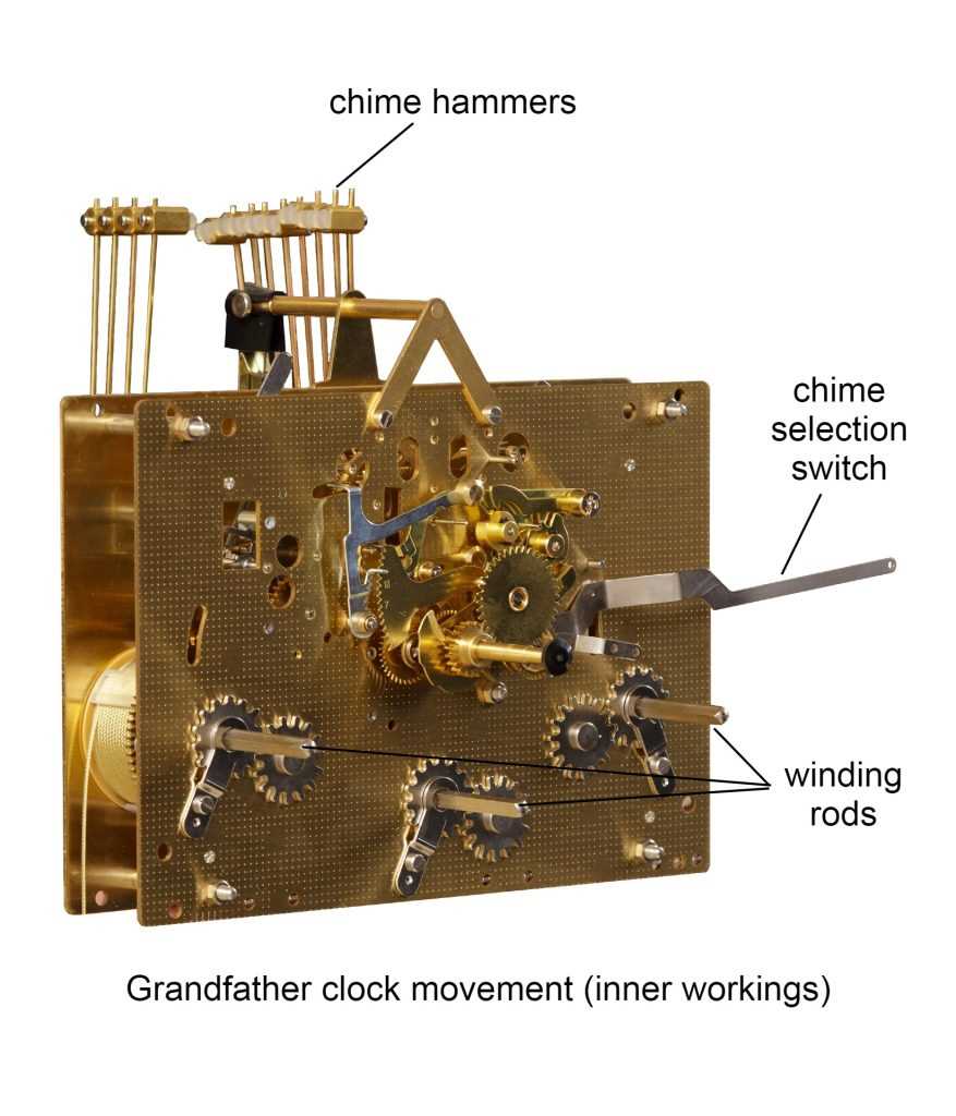 grandfather clock parts diagram