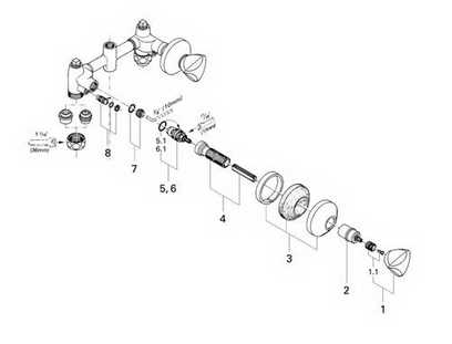 grohe shower valve parts diagram