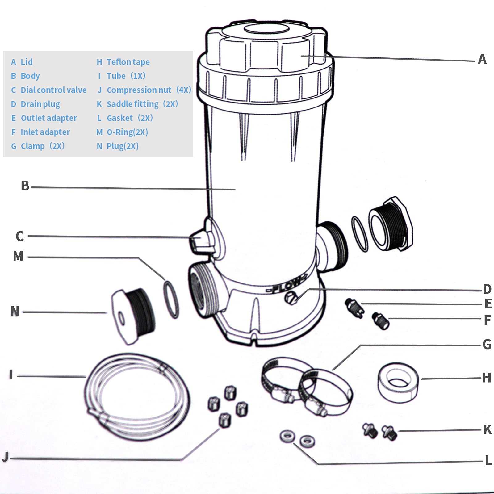 hayward chlorinator parts diagram