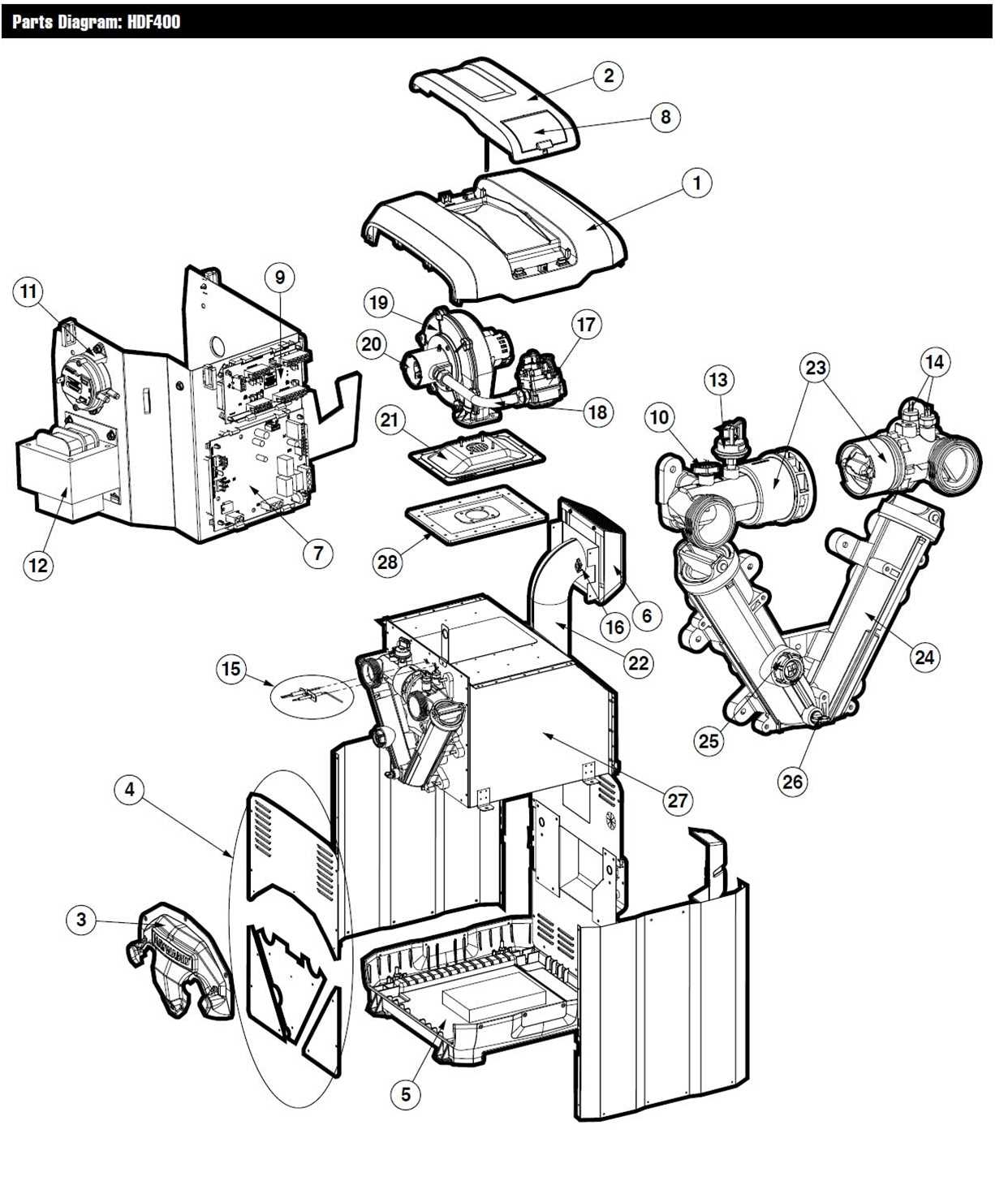 hayward h series pool heater parts diagram