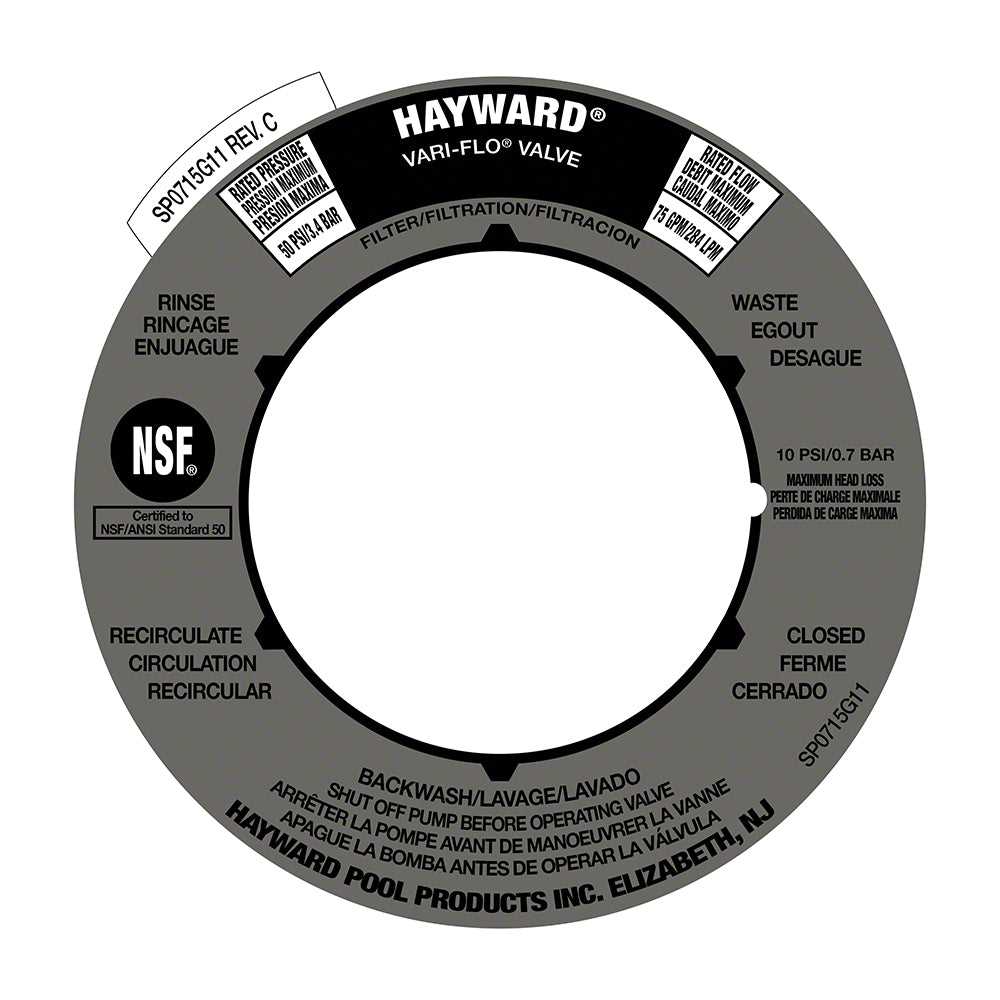 hayward vari flo valve parts diagram