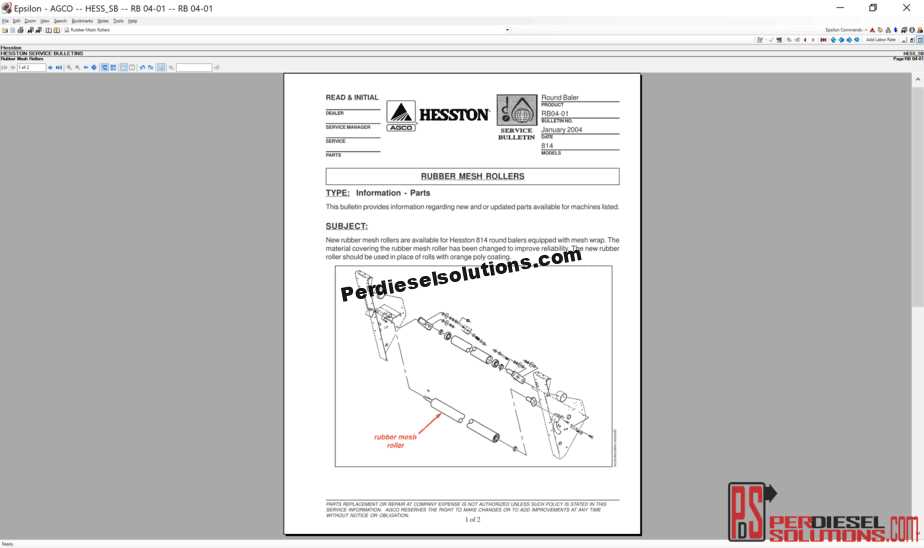 hesston 530 round baler parts diagram