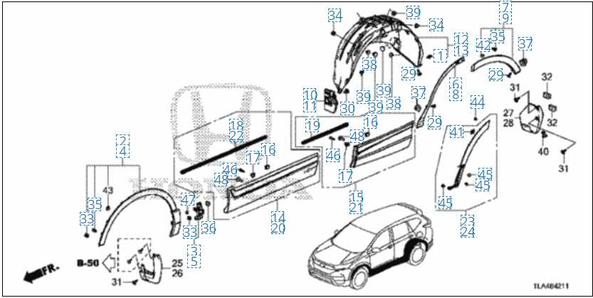 honda crv body parts diagram