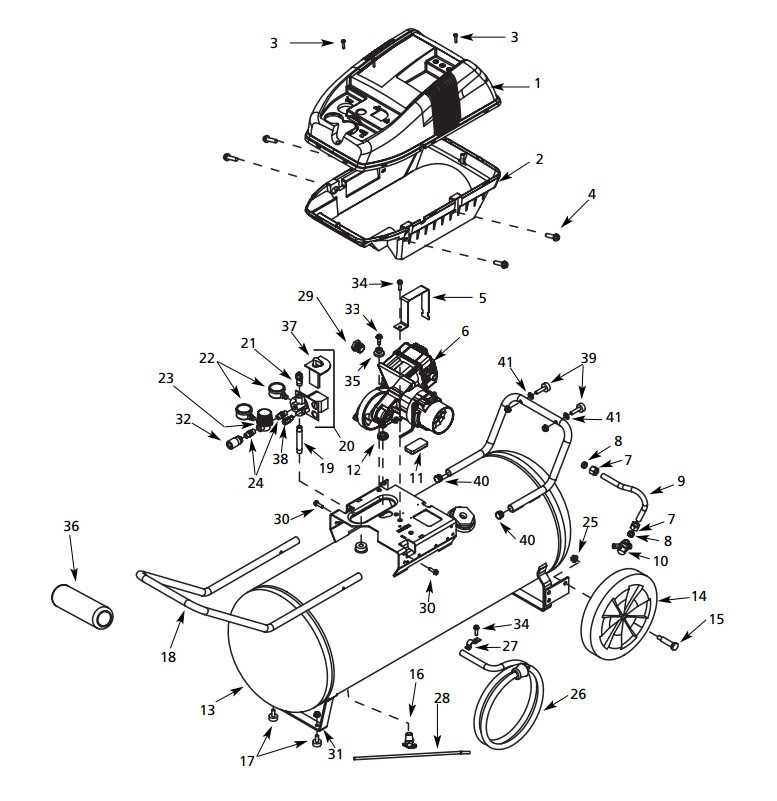 husky compressor parts diagram