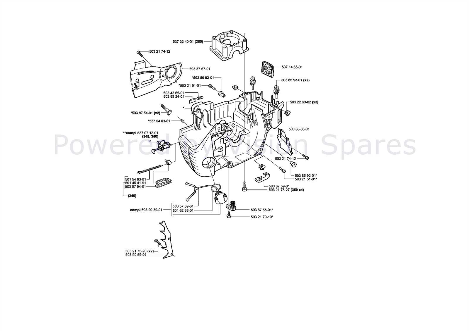 husqvarna 345 parts diagram