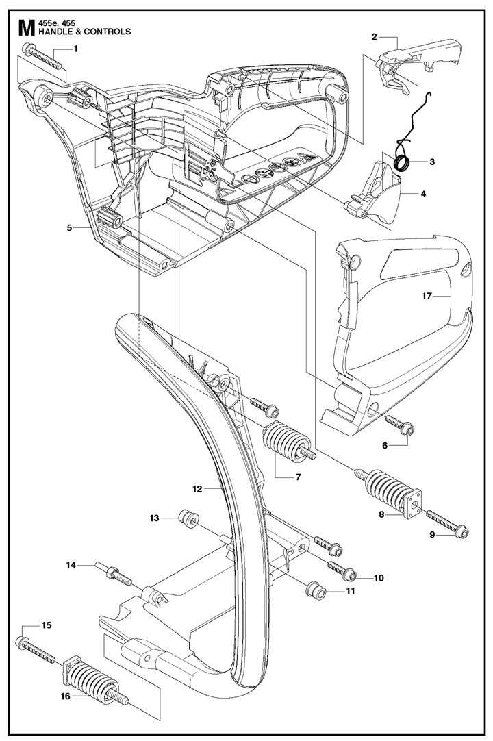 husqvarna 455 rancher chainsaw parts diagram