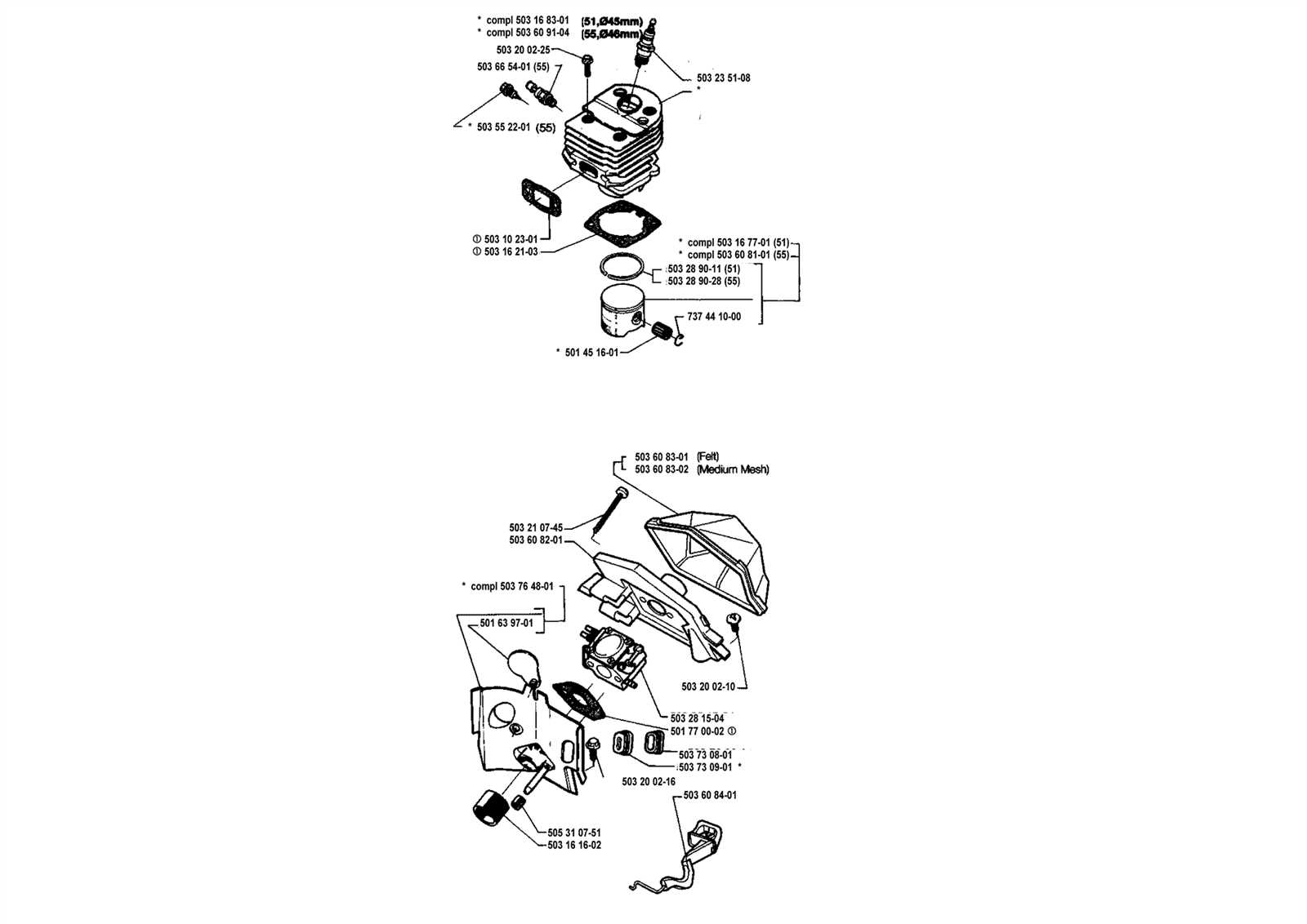 husqvarna 51 parts diagram