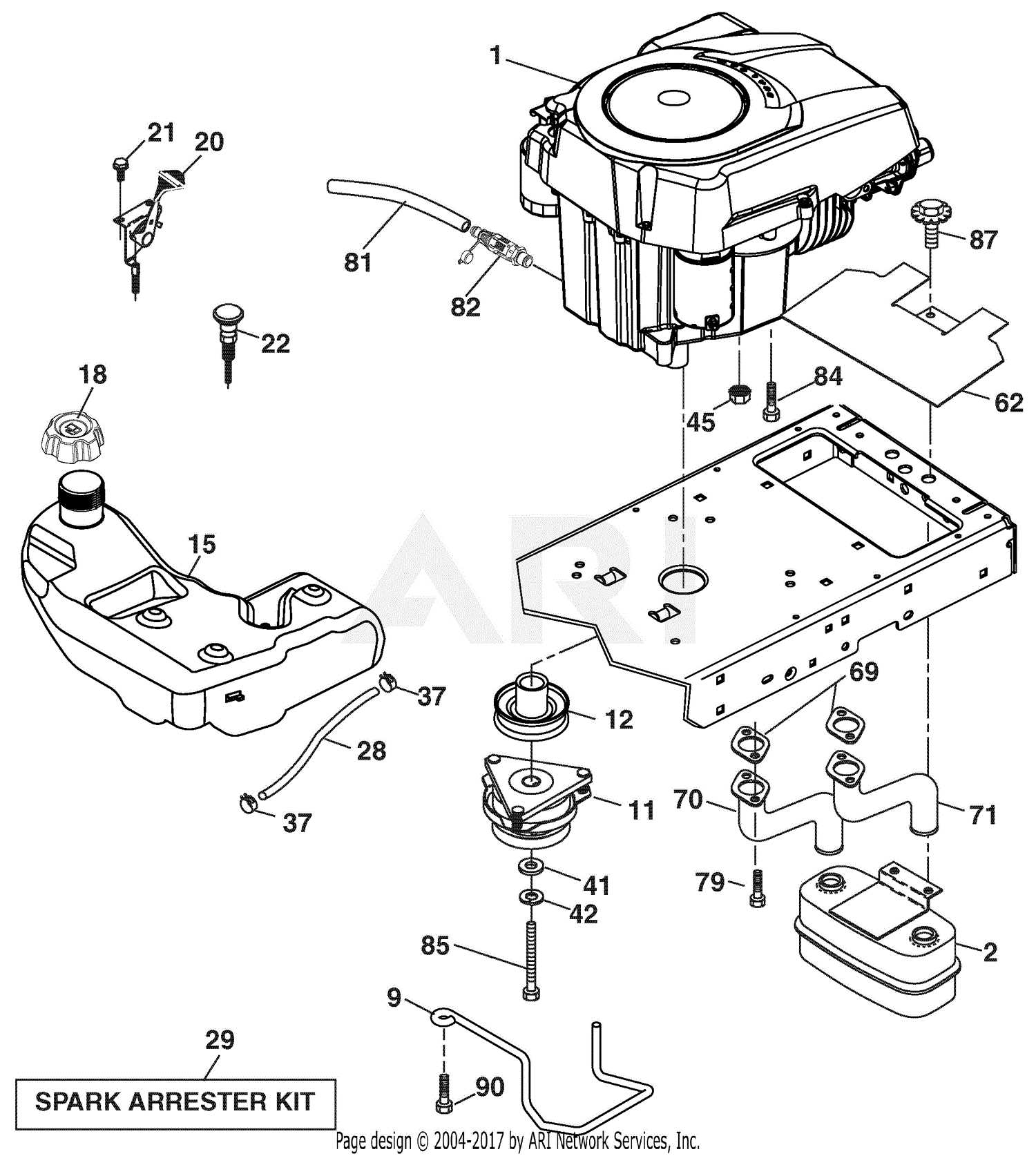 husqvarna 54 inch deck parts diagram