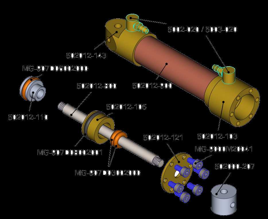 hydraulic cylinder parts diagram