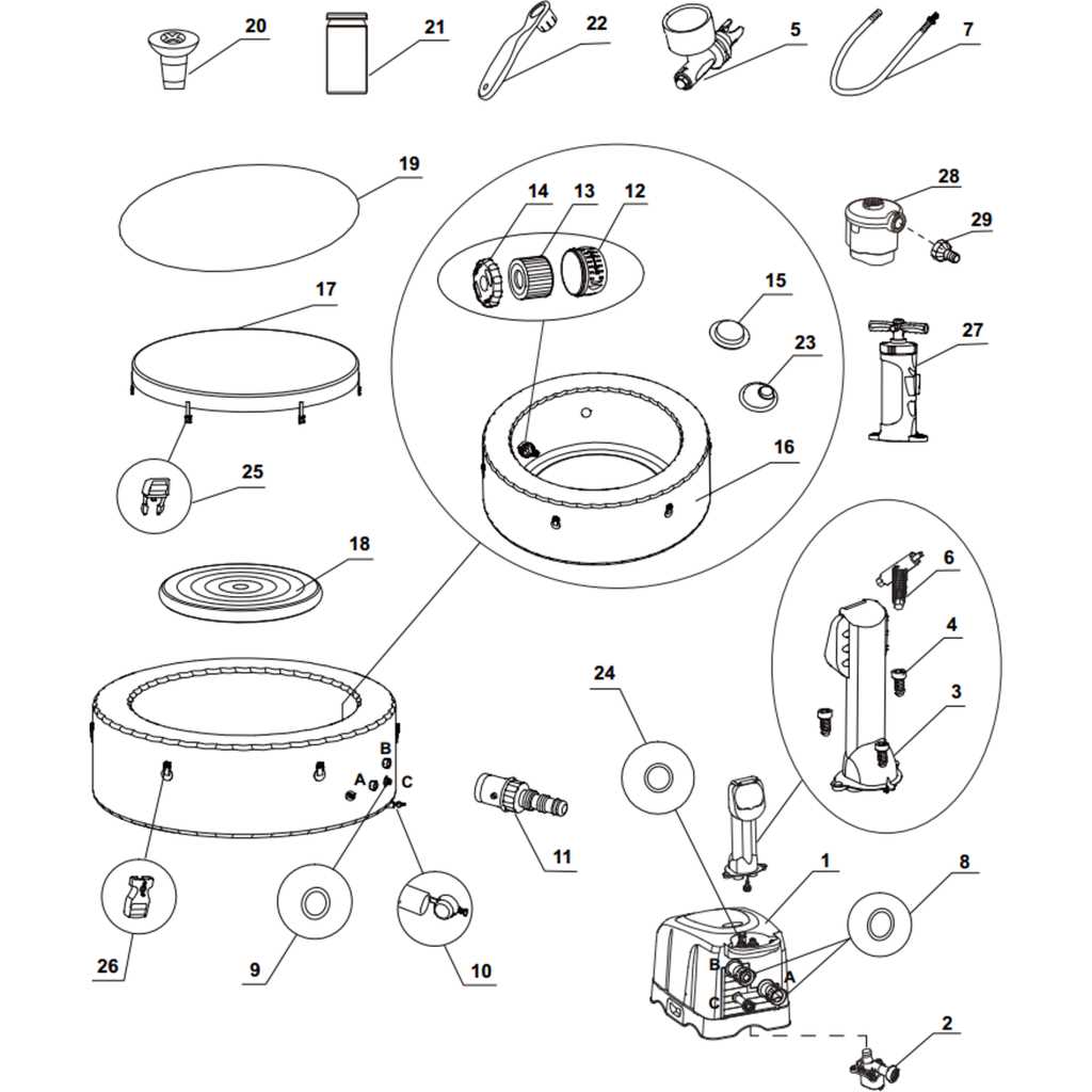 intex pure spa parts diagram