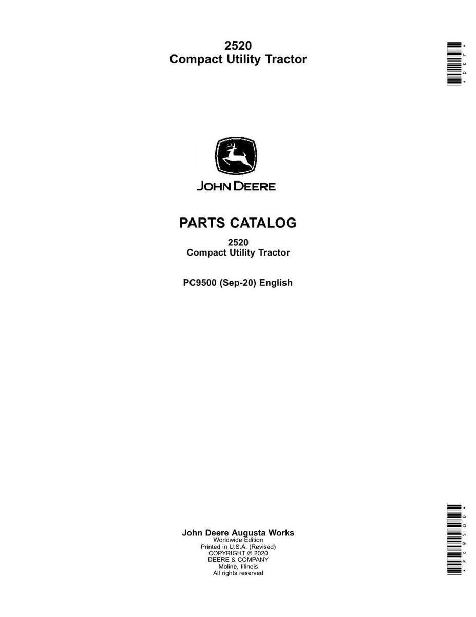 john deere 2520 parts diagram