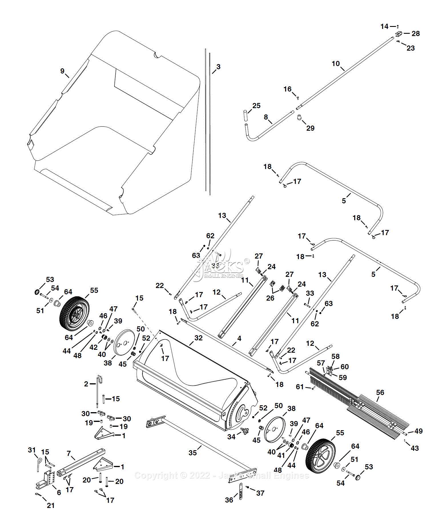 john deere 44 snowblower parts diagram