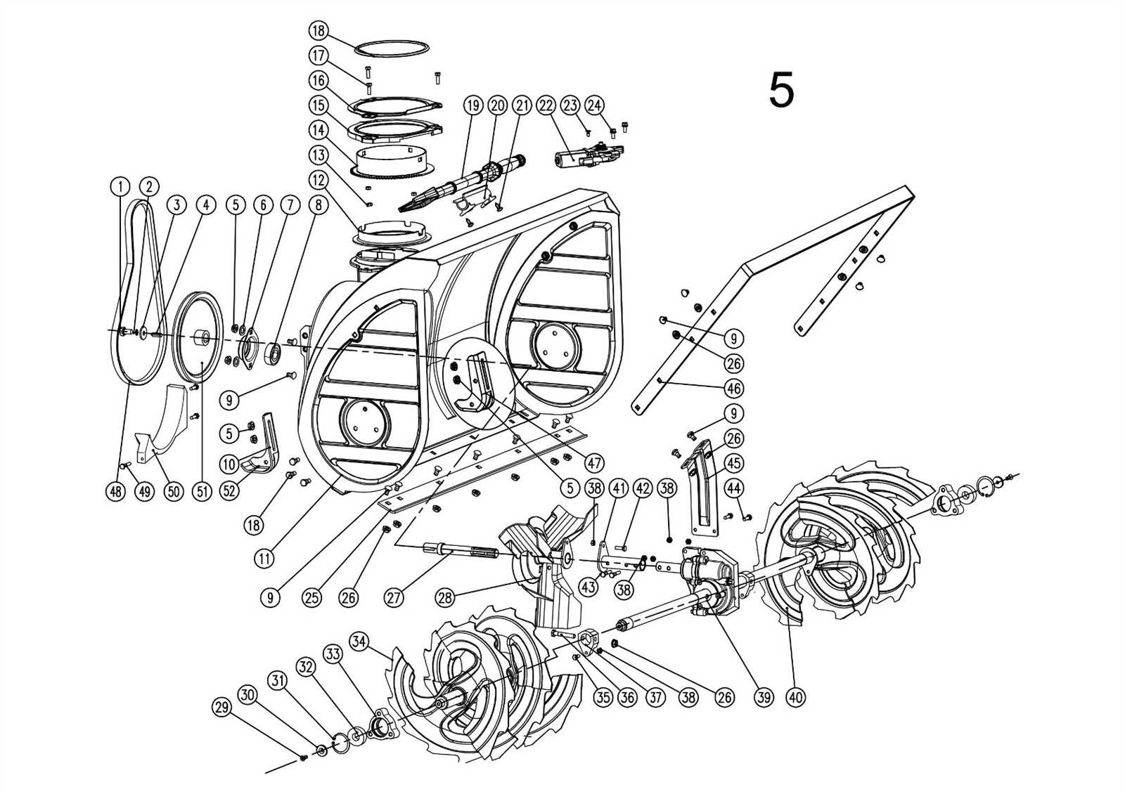 john deere 49 snowblower parts diagram