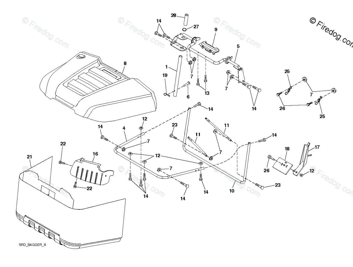 john deere bagger parts diagram